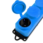 Розетка переносная разборная с заземлением и крышкой Stekker Одри 49403 цвет Синий-5