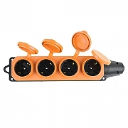 Розетка переносная разборная с заземлением и крышкой Stekker Одри 49404 цвет Оранжевый-3