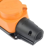 Розетка переносная разборная с заземлением и крышкой Stekker Одри 49404 цвет Оранжевый-9