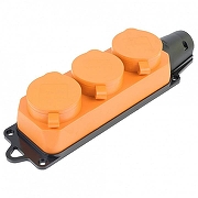 Розетка переносная разборная с заземлением и крышкой Stekker Одри 49405 цвет Оранжевый