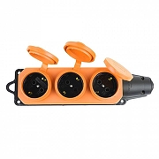 Розетка переносная разборная с заземлением и крышкой Stekker Одри 49405 цвет Оранжевый-3