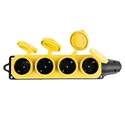 Розетка переносная разборная с заземлением и крышкой Stekker Одри 49406 цвет Желтый-3