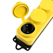 Розетка переносная разборная с заземлением и крышкой Stekker Одри 49406 цвет Желтый-7