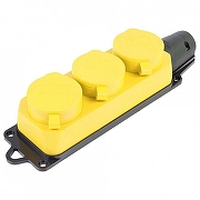 Розетка переносная разборная с заземлением и крышкой Stekker Одри 49407 цвет Желтый