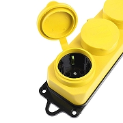 Розетка переносная разборная с заземлением и крышкой Stekker Одри 49407 цвет Желтый-7