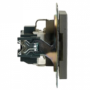 Розетка с заземлением и со шторками, без рамки Stekker Катрин 49423 цвет Графит-4