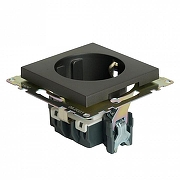 Розетка с заземлением и со шторками, без рамки Stekker Катрин 49423 цвет Графит-5