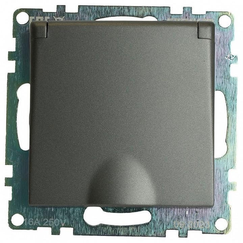 Розетка с заземлением с крышкой, без рамки Stekker Катрин 49424 