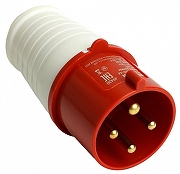 Вилка прямая 3P+PE Stekker ST 49430 цвет Красный