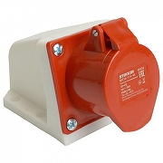 Розетка переносная разборная 2P+PE с крышкой Stekker ST 49434 цвет Красный