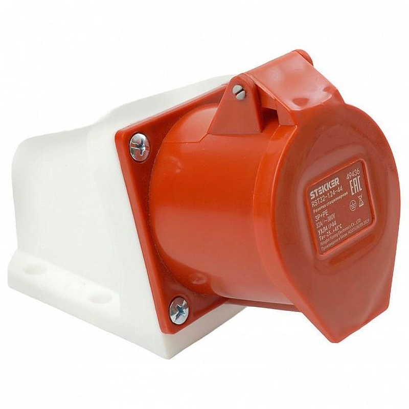 Розетка переносная разборная 2P+PE с крышкой Stekker ST 49436 