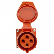 Розетка переносная разборная 2P+PE с крышкой Stekker ST 49436 цвет Красный-5