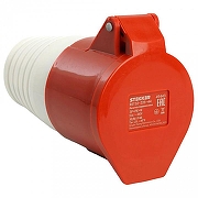 Розетка переносная разборная 3P+P с крышкой Stekker ST 49443 цвет Красный