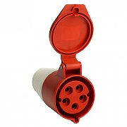 Розетка переносная разборная 3P+P с крышкой Stekker ST 49443 цвет Красный-6