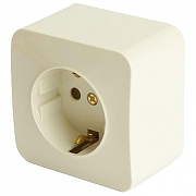 Розетка с заземлением Stekker София 49493 цвет Слоновая кость