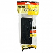 Розетка тройная без заземления Stekker София 49500 цвет Черный-2