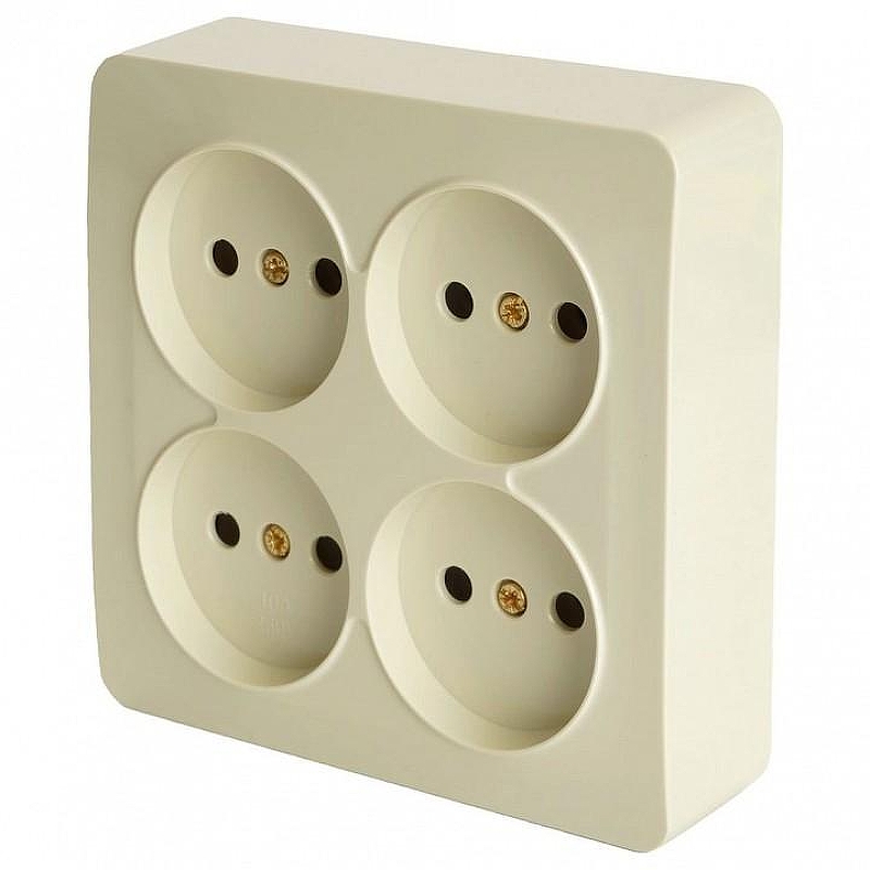 Розетка четверная без заземления Stekker София 49507 