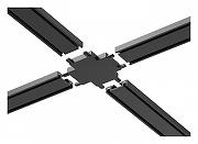 Соединитель X-образный для треков накладных Aployt Magnetic track 48 APL.0181.00.06 цвет арматуры Черный-1