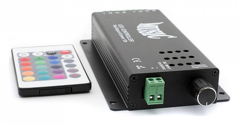 Контроллер-регулятор цвета RGB с пультом ДУ SWG IR IR-RGB-12A-music 