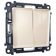 Выключатель перекрестный двухклавишный без рамки Ambrella Volt MA MA303030 цвет Бежевый