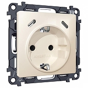Розетка с заземлением и 2хUSB type C, без рамки Ambrella Volt MA MA310510 цвет Бежевый