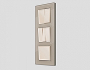 Выключатель перекрестный двухклавишный без рамки Ambrella Volt MA MA323030 цвет Бежевый-1