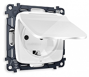 Розетка с заземлением и со шторкой, без рамки с крышкой Ambrella Volt MO MO108010 цвет Белый