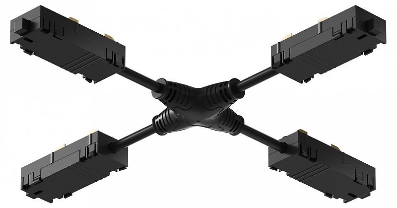 Токопровод X-образный центральный Denkirs SMART UNI TR2116-BK 
