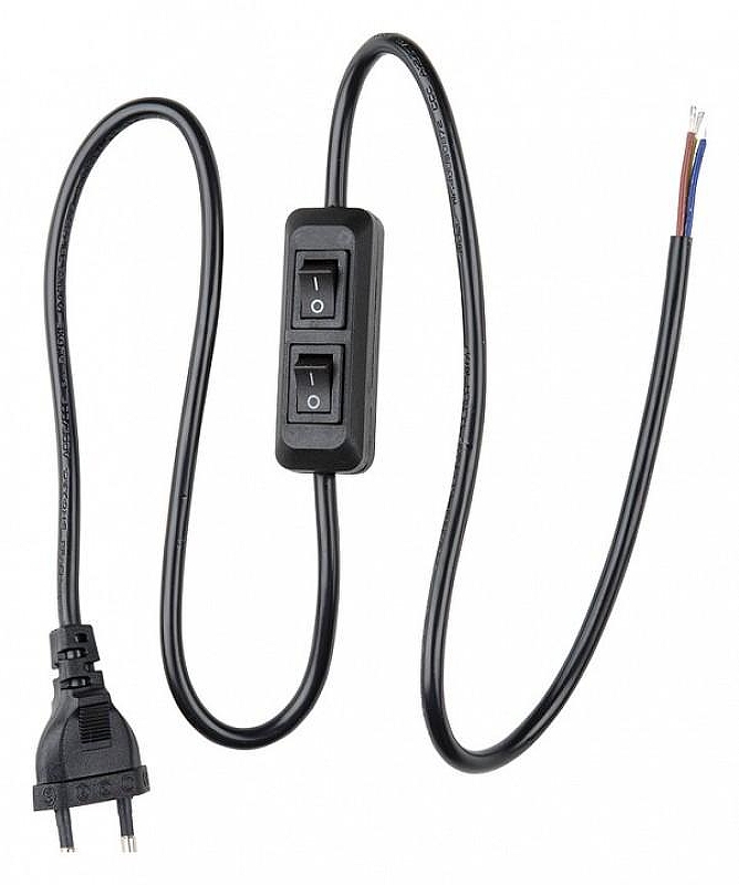 Сетевой провод с выключателем Uniel UCX-C90/02A-100 BLACK UL-00007465 
