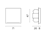Выключатель проходной одноклавишный с подсветкой без рамки Voltum S70 VLS010404 цвет Бежевый-7