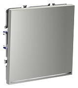 Выключатель проходной одноклавишный с подсветкой без рамки Voltum S70 VLS010405 цвет Сталь