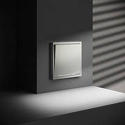 Выключатель проходной одноклавишный с подсветкой без рамки Voltum S70 VLS010405 цвет Сталь-4