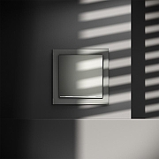 Выключатель проходной одноклавишный с подсветкой без рамки Voltum S70 VLS010405 цвет Сталь-5