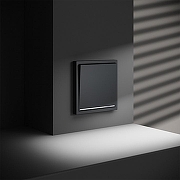 Выключатель проходной одноклавишный с подсветкой без рамки Voltum S70 VLS010407 цвет Графит-4