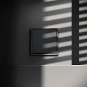 Выключатель проходной одноклавишный с подсветкой без рамки Voltum S70 VLS010407 цвет Графит-5