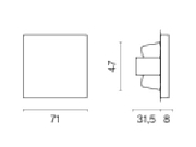 Выключатель перекрестный одноклавишный без рамки Voltum S70 VLS010501 цвет Белый-6