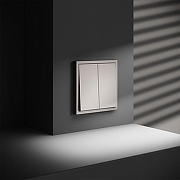 Выключатель двухклавишный без рамки Voltum S70 VLS020103 цвет Серый-4