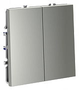 Выключатель двухклавишный без рамки Voltum S70 VLS020105 цвет Сталь