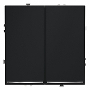 Выключатель двухклавишный с подсветкой без рамки Voltum S70 VLS020207 цвет Графит-1