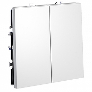 Выключатель проходной двухклавишный без рамки Voltum S70 VLS020302 цвет Белый