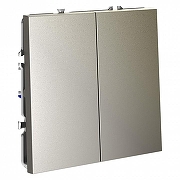 Выключатель проходной двухклавишный без рамки Voltum S70 VLS020304 цвет Бежевый