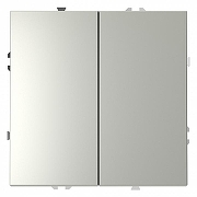 Выключатель проходной двухклавишный без рамки Voltum S70 VLS020305 цвет Сталь-1