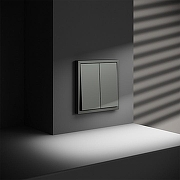 Выключатель проходной двухклавишный без рамки Voltum S70 VLS020306 цвет Серебро-4