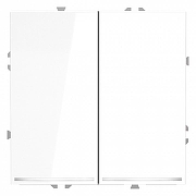 Выключатель проходной двухклавишный с подсветкой без рамки Voltum S70 VLS020401 цвет Белый-1