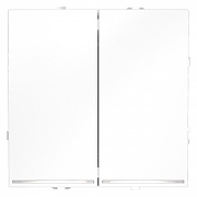 Выключатель проходной двухклавишный с подсветкой без рамки Voltum S70 VLS020402 цвет Белый-1