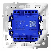 Выключатель проходной двухклавишный с подсветкой без рамки Voltum S70 VLS020402 цвет Белый-3