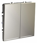 Выключатель проходной двухклавишный с подсветкой без рамки Voltum S70 VLS020404 цвет Бежевый