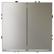 Выключатель проходной двухклавишный с подсветкой без рамки Voltum S70 VLS020404 цвет Бежевый-1