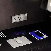 Выключатель проходной двухклавишный с подсветкой без рамки Voltum S70 VLS020404 цвет Бежевый-5