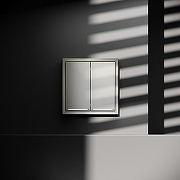 Выключатель проходной двухклавишный с подсветкой без рамки Voltum S70 VLS020404 цвет Бежевый-6